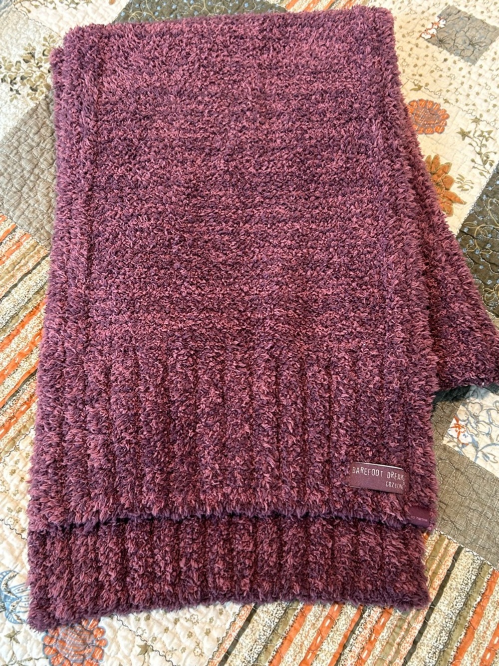 Barefoot Dreams CozyChic Light Plum Scarf